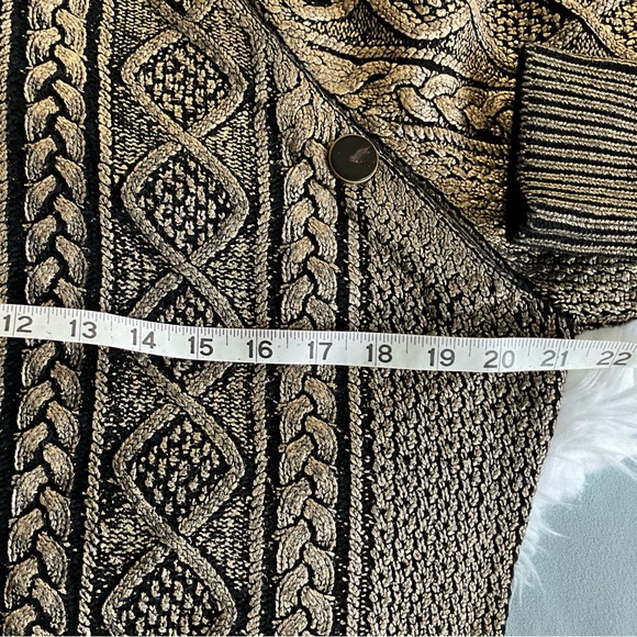 Veronica Beard cable knit gold foil sweater Size Xl, feels more like a Medium - Picture 6 of 7